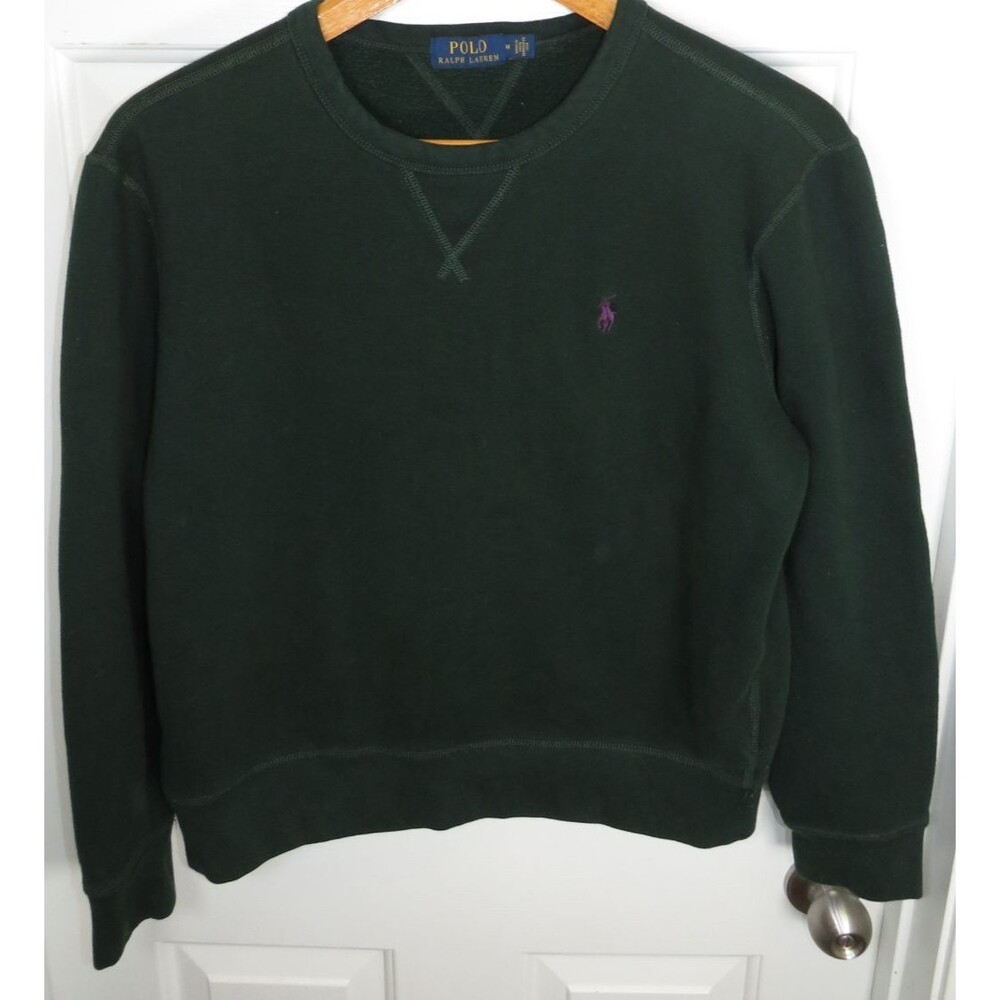 Polo Ralph Lauren Women’s Crewneck Sweatshirt Emerald/Purple Pony Medium Boxy